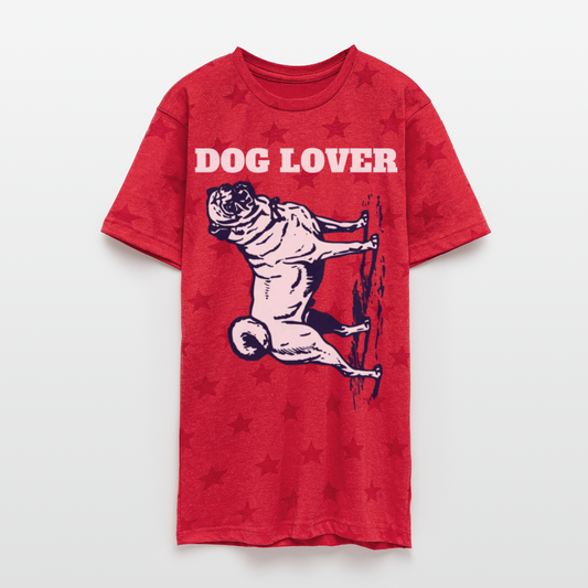 Dog Lover Unisex Adult Star Printed T-Shirt - red star