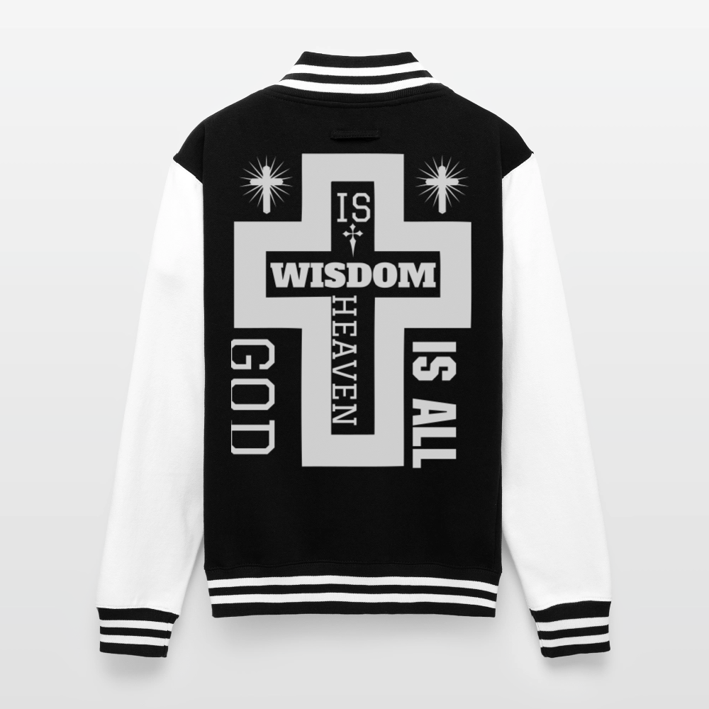 Just Hoods Heavyweight Letterman Jacket - black/white
