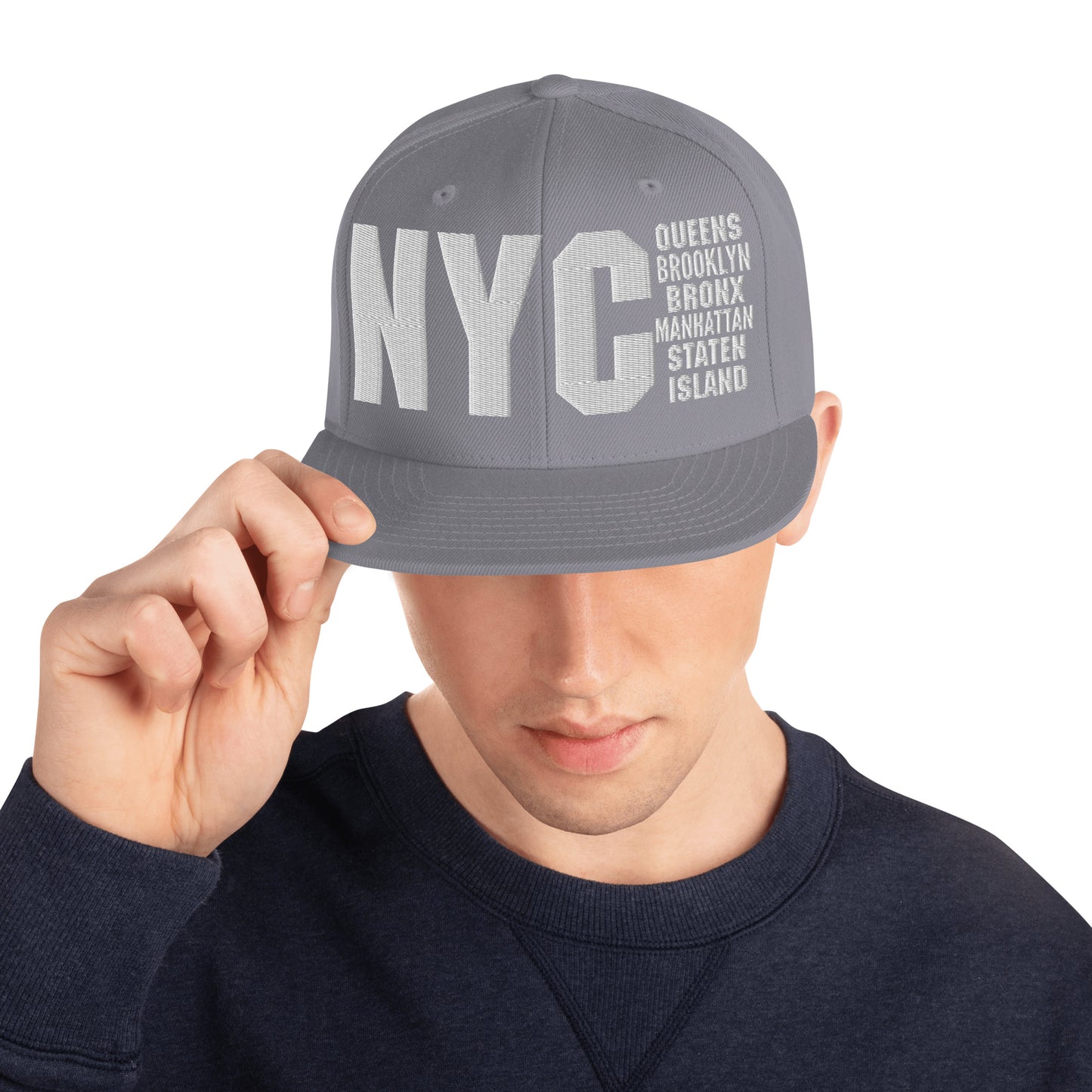 3D Puff Embroidered NYC 5 Boroughs Snapback Hat