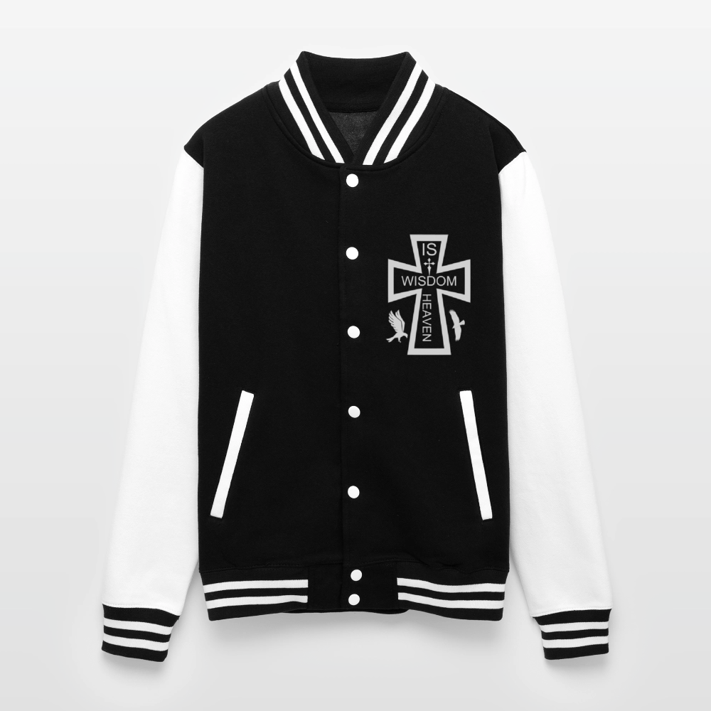 Just Hoods Heavyweight Letterman Jacket - black/white