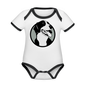 Organic Contrast Short Sleeve Baby Bodysuit - white/black