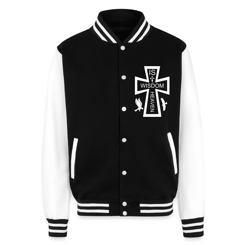 Just Hoods Heavyweight Letterman Jacket - black/white