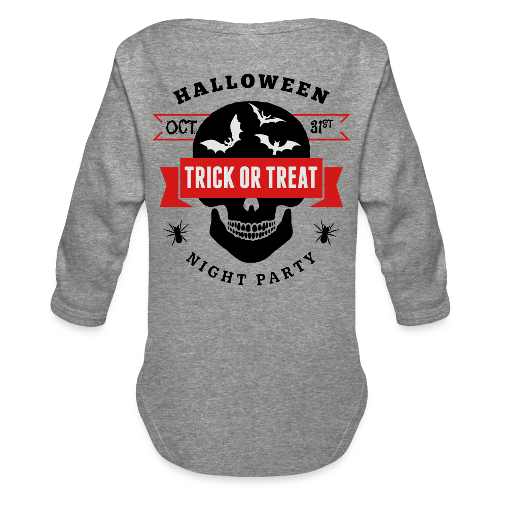 Organic Long Sleeve Baby Bodysuit - heather grey