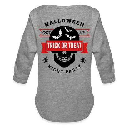 Organic Long Sleeve Baby Bodysuit - heather grey