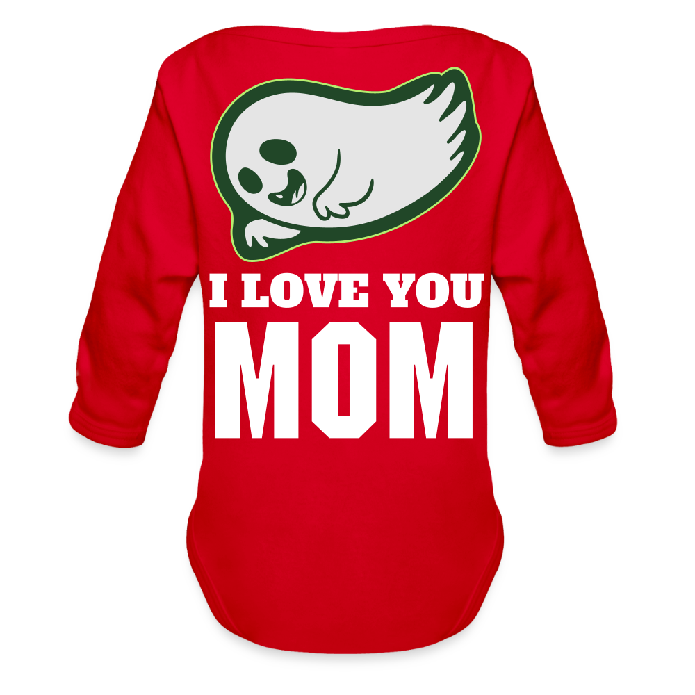 Organic Long Sleeve Baby Bodysuit - red