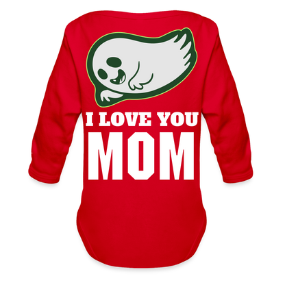 Organic Long Sleeve Baby Bodysuit - red