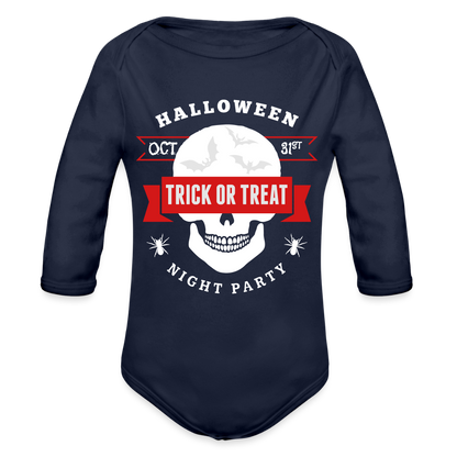 Organic Long Sleeve Baby Bodysuit - dark navy