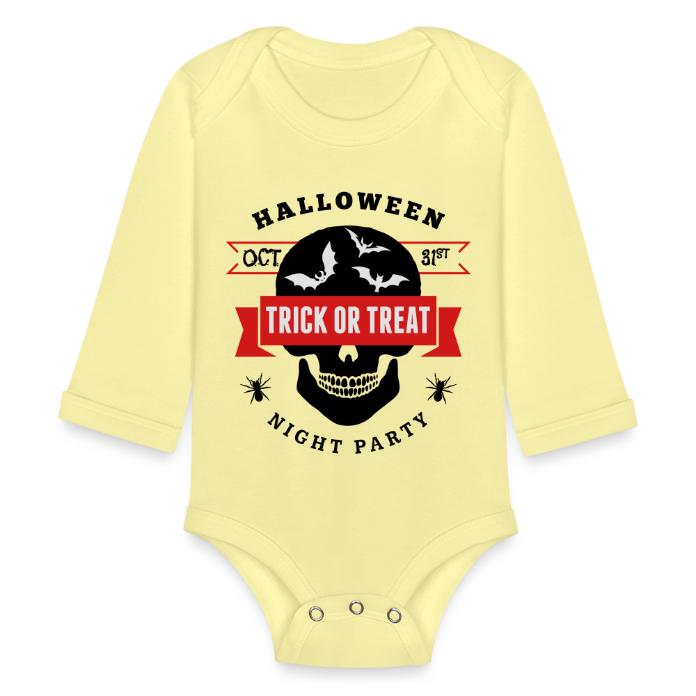 Organic Long Sleeve Baby Bodysuit - washed yellow