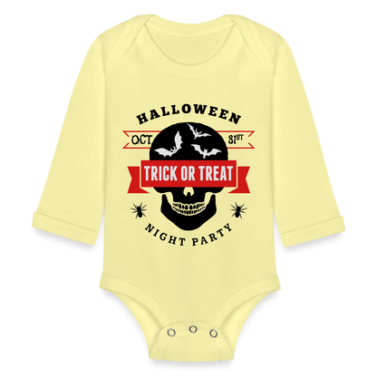 Organic Long Sleeve Baby Bodysuit - washed yellow