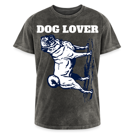 Dog Lover Mineral Wash T-shirt - mineral charcoal gray