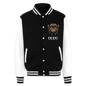 Just Hoods Heavyweight Letterman Jacket - black/white
