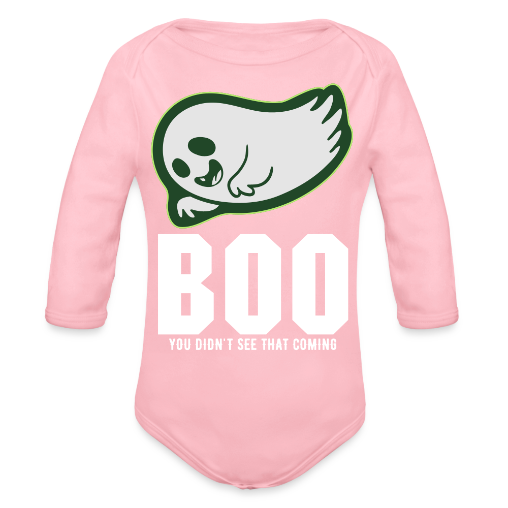 Organic Long Sleeve Baby Bodysuit - light pink