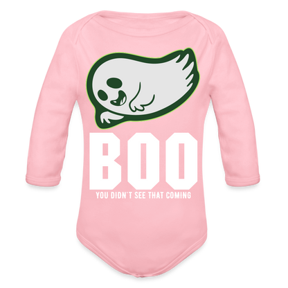 Organic Long Sleeve Baby Bodysuit - light pink