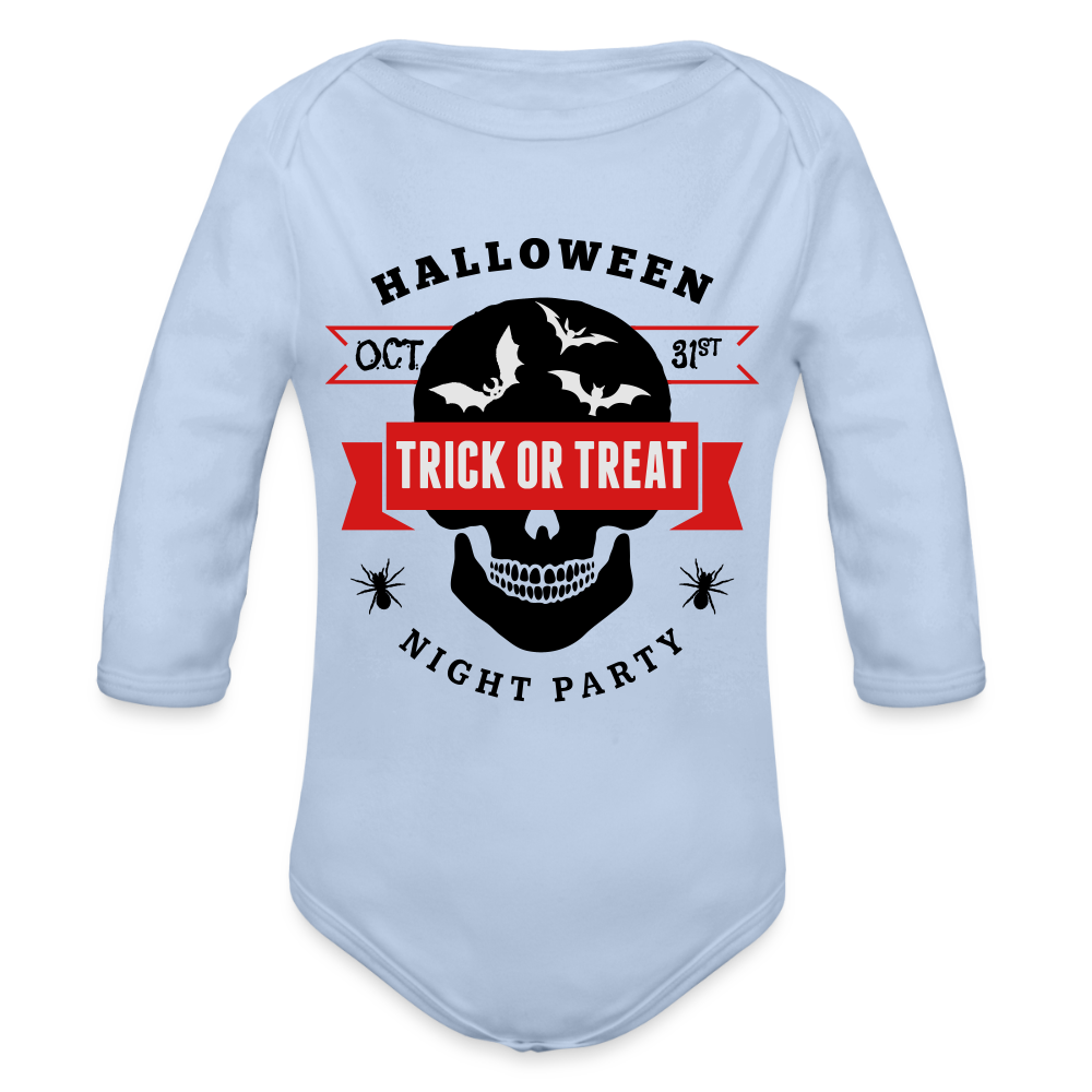 Organic Long Sleeve Baby Bodysuit - sky