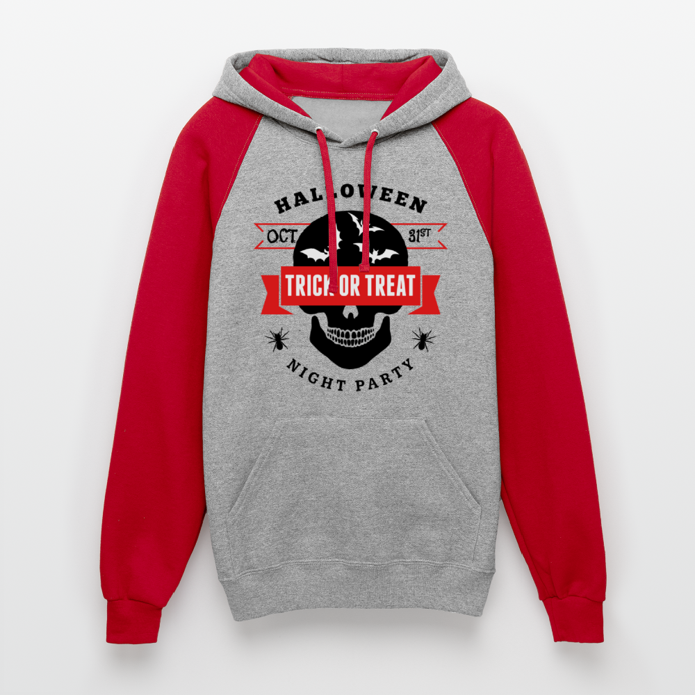 Colorblock Hoodie - heather grey/red