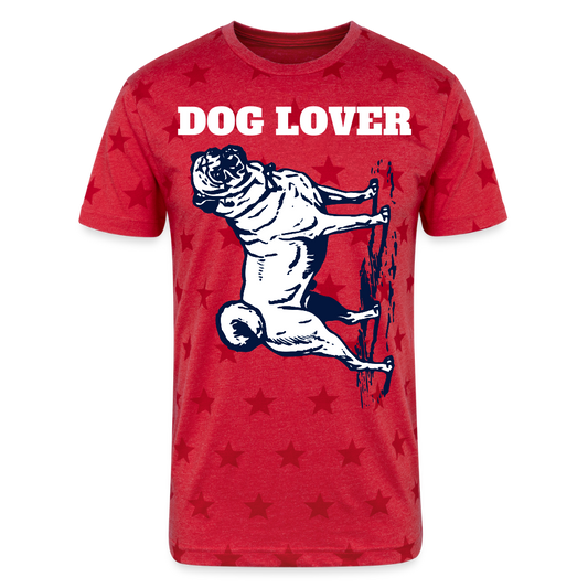 Dog Lover Unisex Adult Star Printed T-Shirt - red star