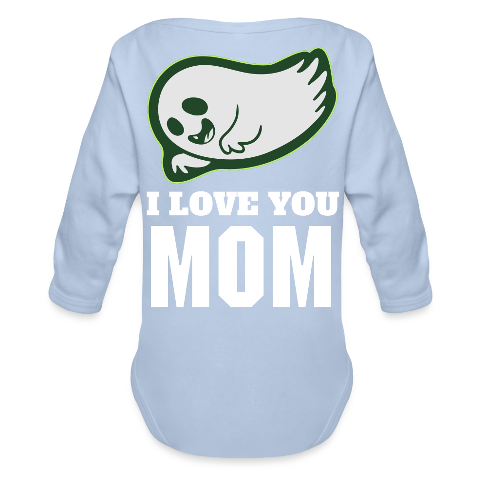 Organic Long Sleeve Baby Bodysuit - sky