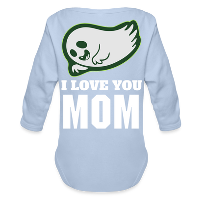 Organic Long Sleeve Baby Bodysuit - sky