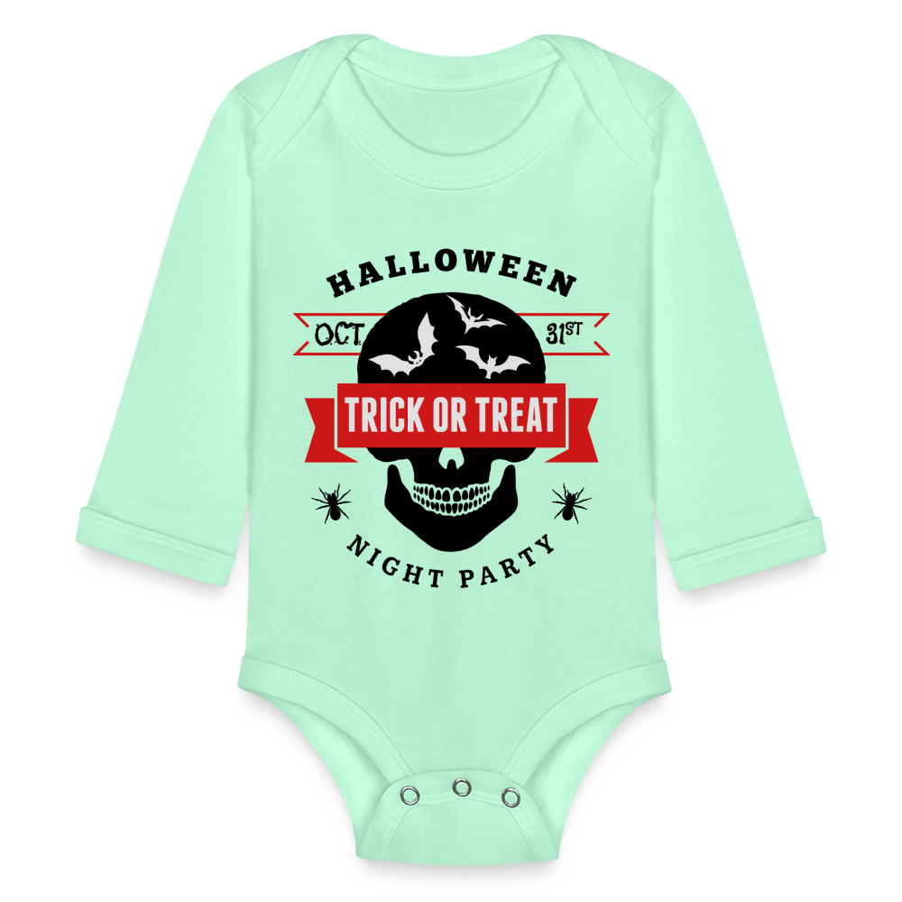 Organic Long Sleeve Baby Bodysuit - light mint