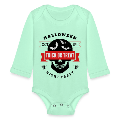 Organic Long Sleeve Baby Bodysuit - light mint