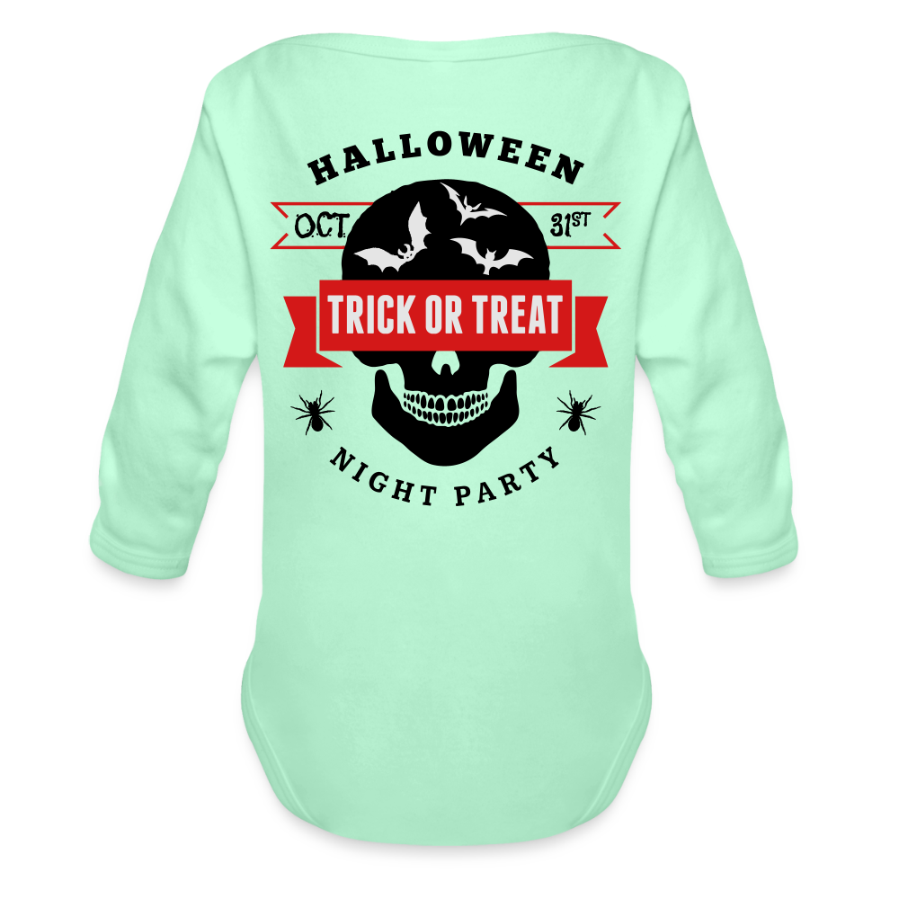 Organic Long Sleeve Baby Bodysuit - light mint