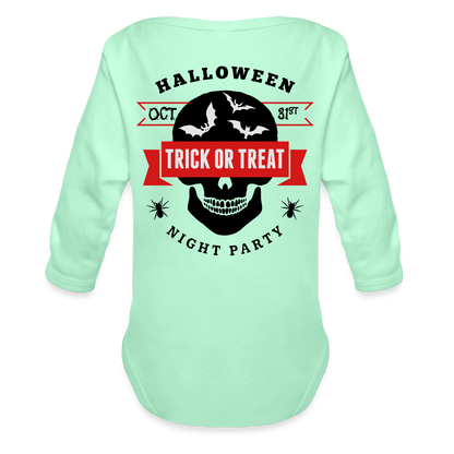 Organic Long Sleeve Baby Bodysuit - light mint