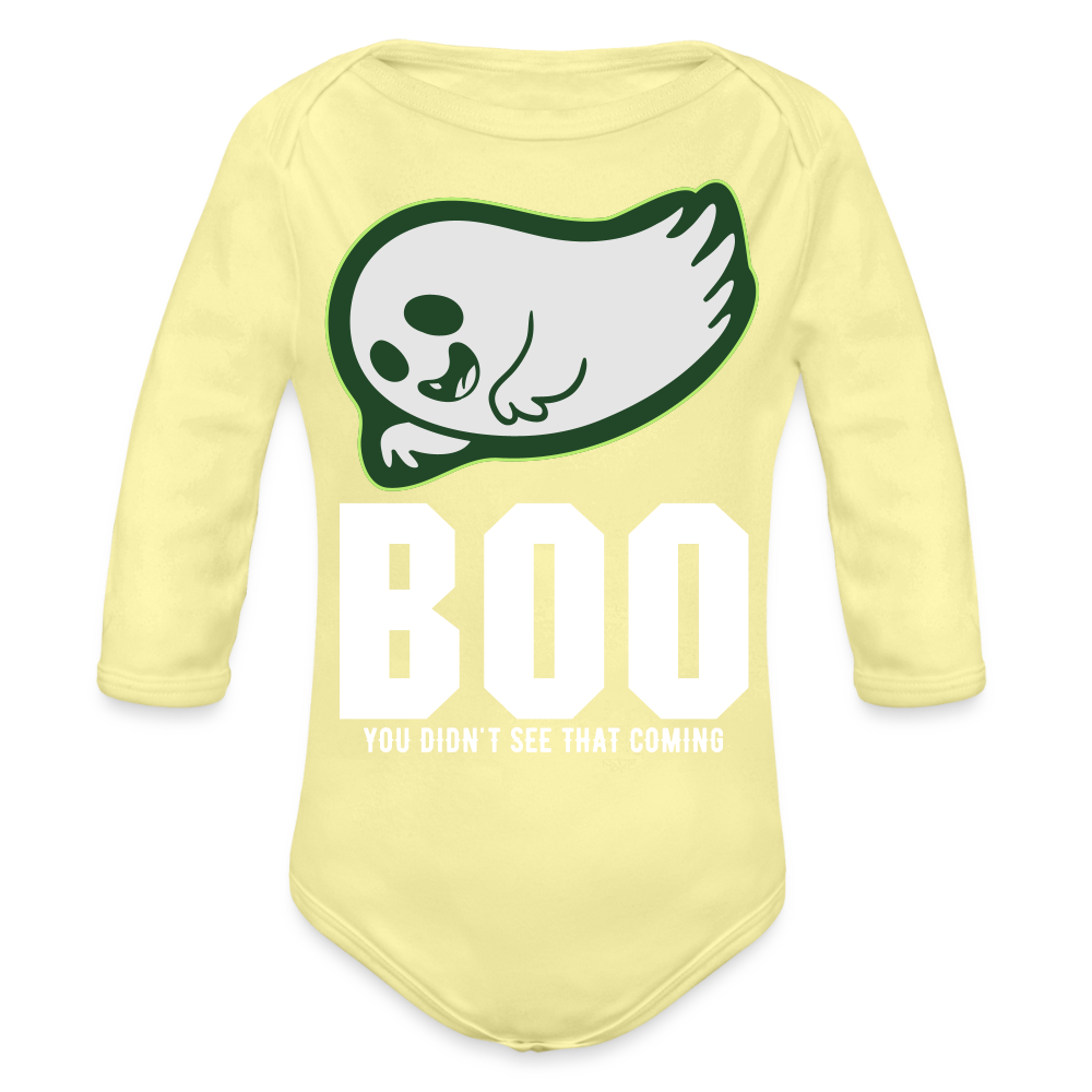 Organic Long Sleeve Baby Bodysuit - washed yellow