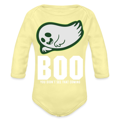 Organic Long Sleeve Baby Bodysuit - washed yellow