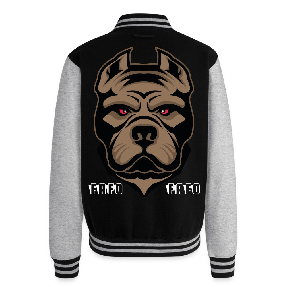 Just Hoods Heavyweight Letterman Jacket - black/heather grey