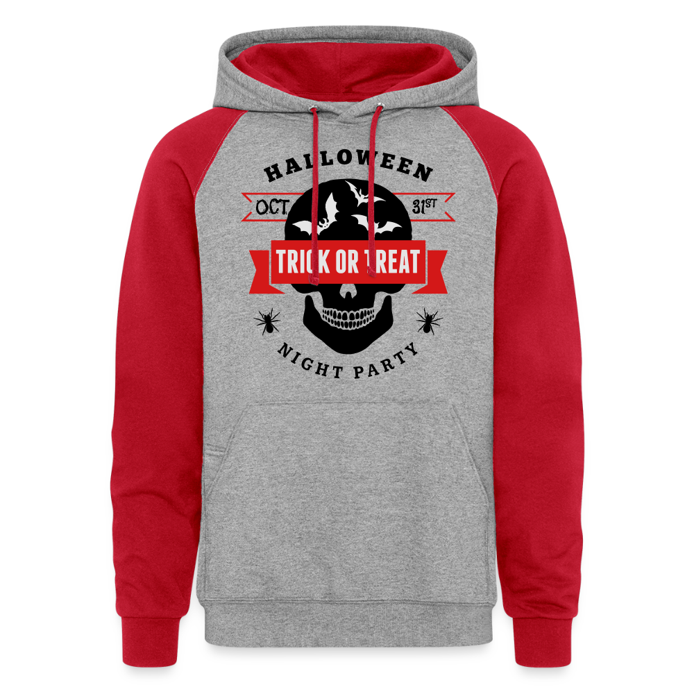 Colorblock Hoodie - heather grey/red