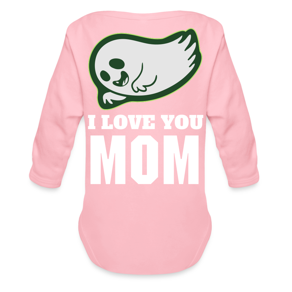 Organic Long Sleeve Baby Bodysuit - light pink