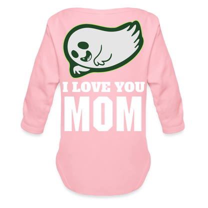 Organic Long Sleeve Baby Bodysuit - light pink