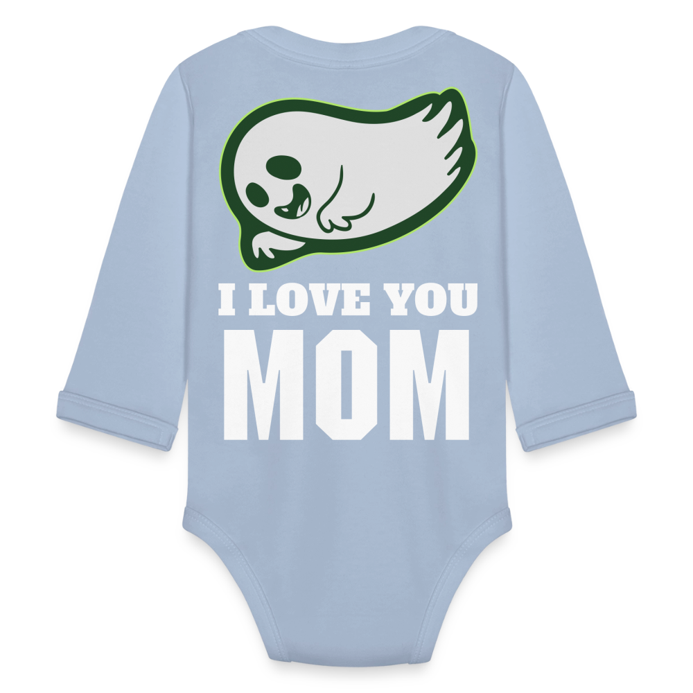 Organic Long Sleeve Baby Bodysuit - sky