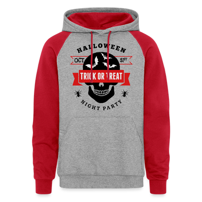 Colorblock Hoodie - heather grey/red