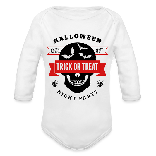 Organic Long Sleeve Baby Bodysuit - white