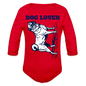 Dog Lover Organic Long Sleeve Baby Bodysuit - red