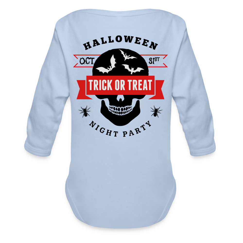 Organic Long Sleeve Baby Bodysuit - sky