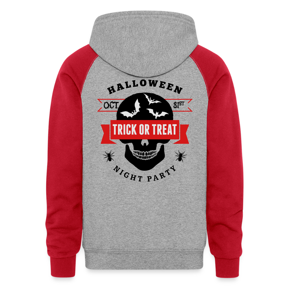 Colorblock Hoodie - heather grey/red