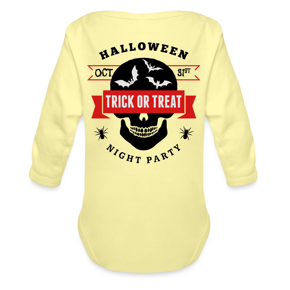 Organic Long Sleeve Baby Bodysuit - washed yellow