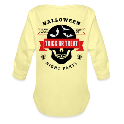 Organic Long Sleeve Baby Bodysuit - washed yellow