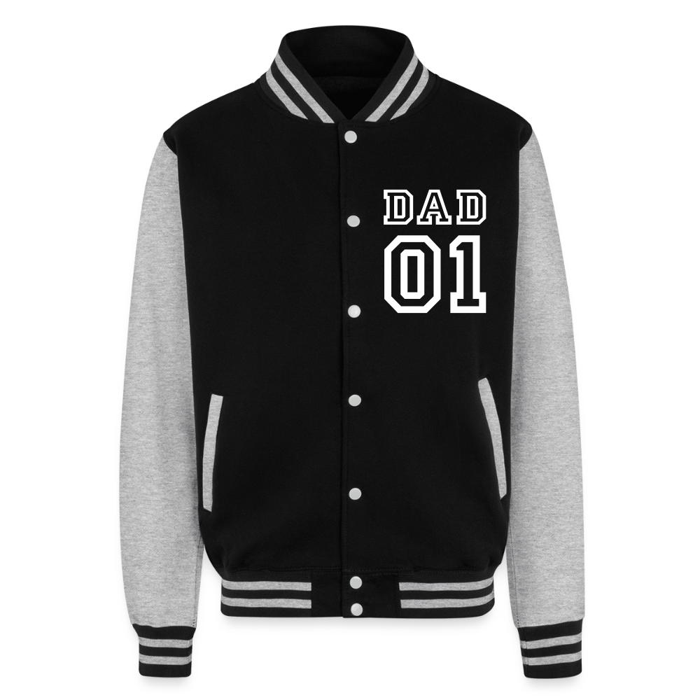 Just Hoods Heavyweight Letterman Jacket - black/heather grey