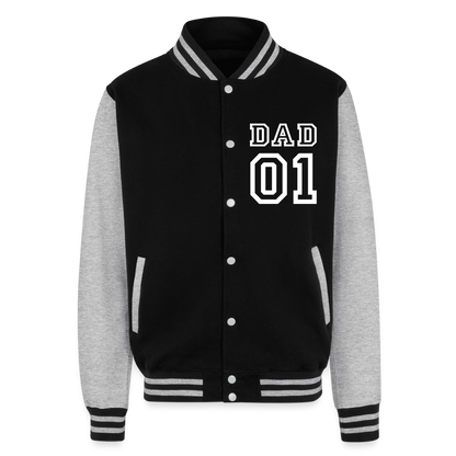 Just Hoods Heavyweight Letterman Jacket - black/heather grey