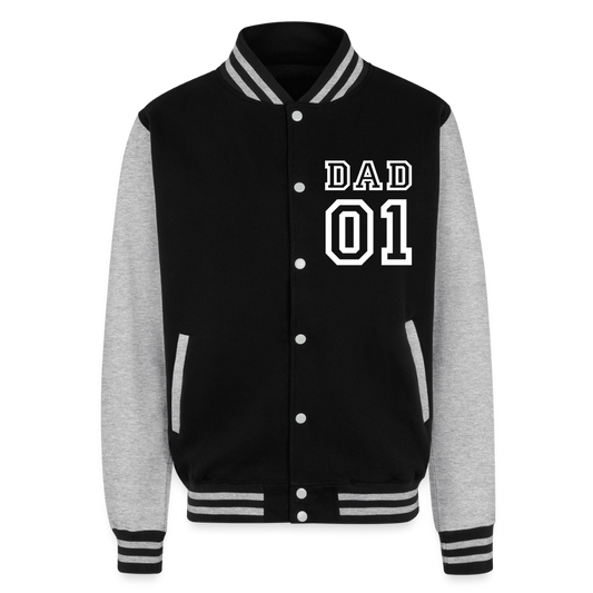 Just Hoods Heavyweight Letterman Jacket - black/heather grey