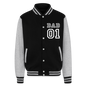 Just Hoods Heavyweight Letterman Jacket - black/heather grey