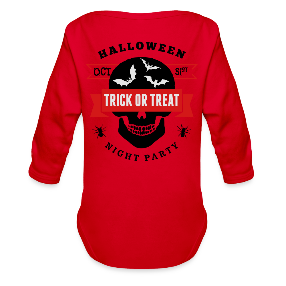 Organic Long Sleeve Baby Bodysuit - red