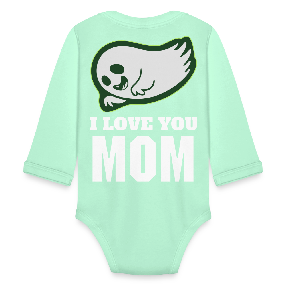 Organic Long Sleeve Baby Bodysuit - light mint