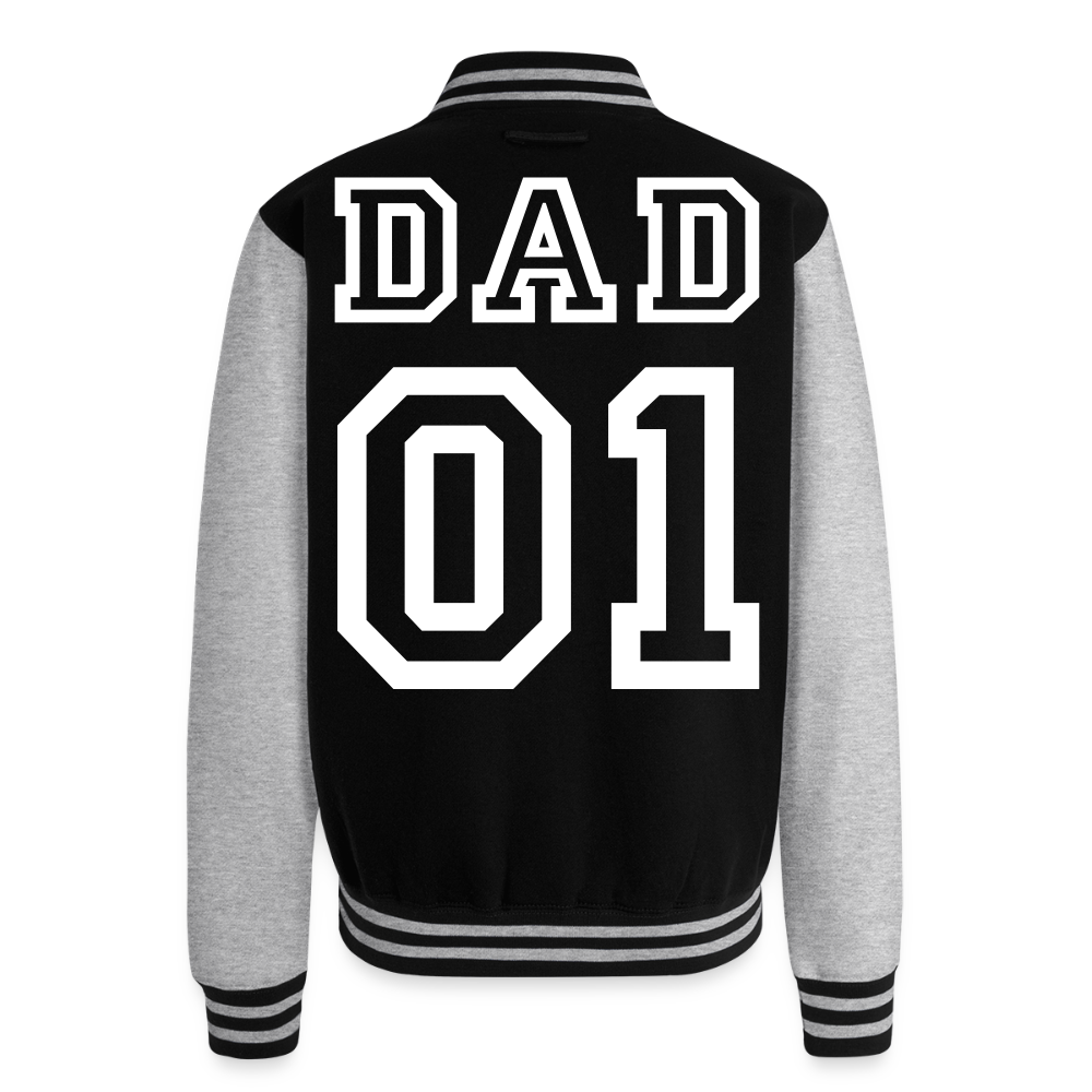 Just Hoods Heavyweight Letterman Jacket - black/heather grey