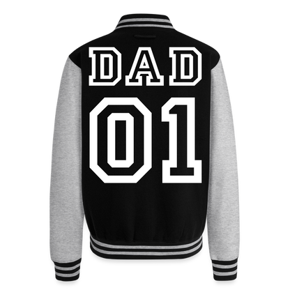 Just Hoods Heavyweight Letterman Jacket - black/heather grey