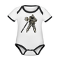 Organic Contrast Short Sleeve Baby Bodysuit - white/black