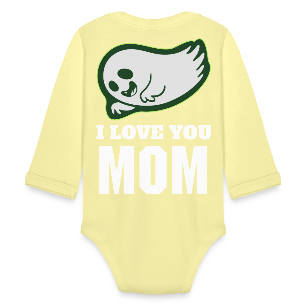 Organic Long Sleeve Baby Bodysuit - washed yellow